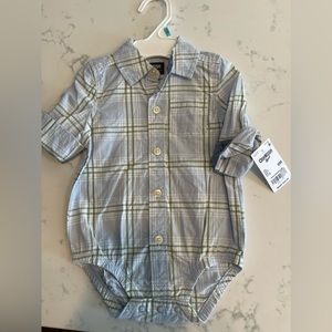 NWT blue plaid bodysuit